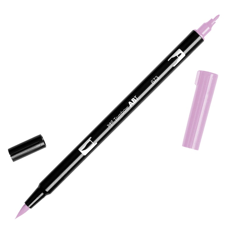 Tombow 56575 Dual Brush Pen Art Marker, 673 - Orchid, 1 Pack. Blendable, Brush & Fine Tip Marker - Image 1